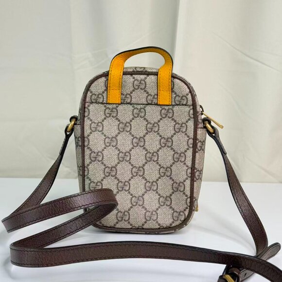 Gucci GG Logo Supreme Vintage Neo Shoulder Bag Crossbody with Gold Lion Emblem - Picture 3 of 8